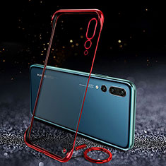 Coque Antichocs Rigide Transparente Crystal Etui Housse S04 pour Huawei P20 Pro Rouge