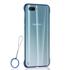 Coque Antichocs Rigide Transparente Crystal Etui Housse S04 pour Oppo RX17 Neo Bleu