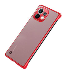 Coque Antichocs Rigide Transparente Crystal Etui Housse S04 pour Xiaomi Mi 11 Lite 4G Rouge