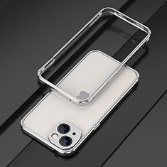Coque Bumper Luxe Aluminum Metal Etui A01 pour Apple iPhone 13 Mini Argent