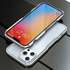 Coque Bumper Luxe Aluminum Metal Etui A01 pour Apple iPhone 13 Pro Argent
