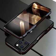 Coque Bumper Luxe Aluminum Metal Etui A01 pour Apple iPhone 14 Pro Max Rouge et Noir