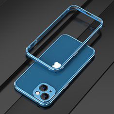 Coque Bumper Luxe Aluminum Metal Etui A01 pour Apple iPhone 15 Bleu