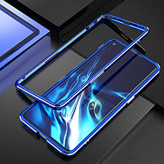 Coque Bumper Luxe Aluminum Metal Etui A01 pour Oppo Find X2 Neo Bleu