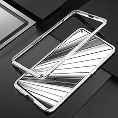 Coque Bumper Luxe Aluminum Metal Etui A01 pour Oppo Reno3 Pro Argent