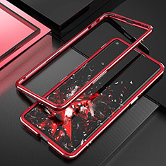 Coque Bumper Luxe Aluminum Metal Etui A01 pour Oppo Reno3 Pro Rouge