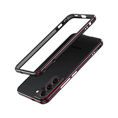 Coque Bumper Luxe Aluminum Metal Etui A01 pour Samsung Galaxy S21 FE 5G Rouge et Noir