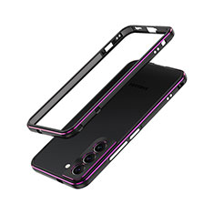 Coque Bumper Luxe Aluminum Metal Etui A01 pour Samsung Galaxy S21 Plus 5G Violet