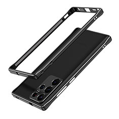 Coque Bumper Luxe Aluminum Metal Etui A01 pour Samsung Galaxy S21 Ultra 5G Noir