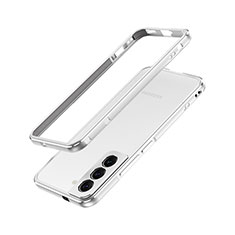 Coque Bumper Luxe Aluminum Metal Etui A01 pour Samsung Galaxy S22 Plus 5G Argent