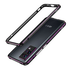 Coque Bumper Luxe Aluminum Metal Etui A01 pour Vivo iQOO 8 5G Violet