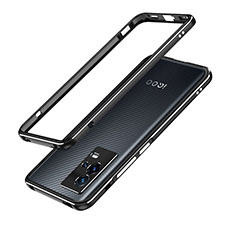 Coque Bumper Luxe Aluminum Metal Etui A01 pour Vivo iQOO 8 Pro 5G Argent et Noir
