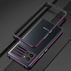 Coque Bumper Luxe Aluminum Metal Etui A01 pour Vivo iQOO 9 Pro 5G Violet