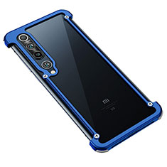 Coque Bumper Luxe Aluminum Metal Etui A01 pour Xiaomi Mi 10 Bleu