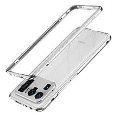 Coque Bumper Luxe Aluminum Metal Etui A01 pour Xiaomi Mi 11 Ultra 5G Argent