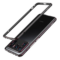 Coque Bumper Luxe Aluminum Metal Etui A01 pour Xiaomi Mi 11 Ultra 5G Rouge et Noir