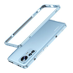Coque Bumper Luxe Aluminum Metal Etui A01 pour Xiaomi Mi 12 5G Bleu