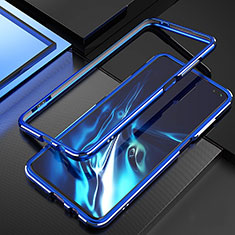 Coque Bumper Luxe Aluminum Metal Etui A01 pour Xiaomi Redmi K30 4G Bleu