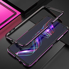 Coque Bumper Luxe Aluminum Metal Etui A01 pour Xiaomi Redmi K30 4G Violet et Noir