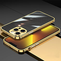Coque Bumper Luxe Aluminum Metal Etui A02 pour Apple iPhone 13 Pro Max Or