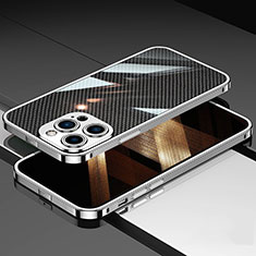 Coque Bumper Luxe Aluminum Metal Etui A02 pour Apple iPhone 14 Pro Argent