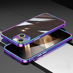 Coque Bumper Luxe Aluminum Metal Etui A02 pour Apple iPhone 15 Bleu