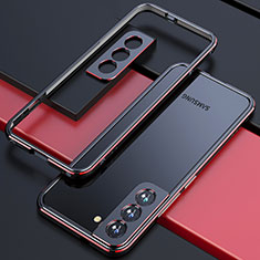 Coque Bumper Luxe Aluminum Metal Etui A02 pour Samsung Galaxy S21 5G Rouge et Noir