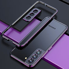 Coque Bumper Luxe Aluminum Metal Etui A02 pour Samsung Galaxy S21 Plus 5G Violet
