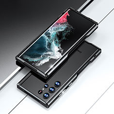 Coque Bumper Luxe Aluminum Metal Etui A02 pour Samsung Galaxy S21 Ultra 5G Noir