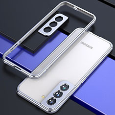 Coque Bumper Luxe Aluminum Metal Etui A02 pour Samsung Galaxy S22 Plus 5G Argent