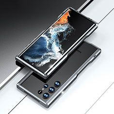 Coque Bumper Luxe Aluminum Metal Etui A02 pour Samsung Galaxy S22 Ultra 5G Gris