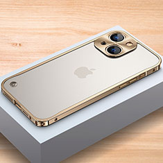 Coque Bumper Luxe Aluminum Metal Etui A04 pour Apple iPhone 13 Mini Or
