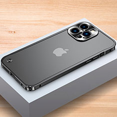 Coque Bumper Luxe Aluminum Metal Etui A04 pour Apple iPhone 13 Pro Max Noir
