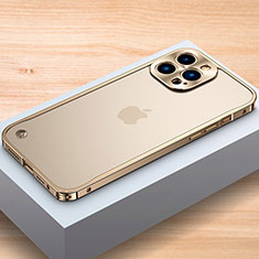 Coque Bumper Luxe Aluminum Metal Etui A04 pour Apple iPhone 13 Pro Or