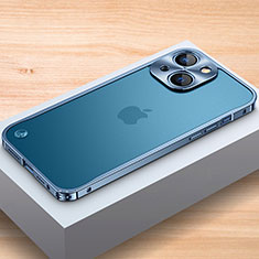 Coque Bumper Luxe Aluminum Metal Etui A04 pour Apple iPhone 14 Plus Bleu