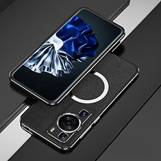 Coque Bumper Luxe Aluminum Metal Etui avec Mag-Safe Magnetic Magnetique pour Huawei P60 Noir