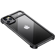 Coque Bumper Luxe Aluminum Metal Etui F01 pour Apple iPhone 11 Pro Noir