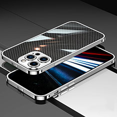 Coque Bumper Luxe Aluminum Metal Etui JL1 pour Apple iPhone 14 Pro Argent
