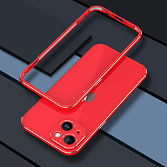 Coque Bumper Luxe Aluminum Metal Etui JZ1 pour Apple iPhone 13 Rouge