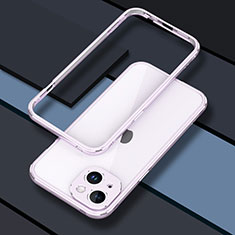 Coque Bumper Luxe Aluminum Metal Etui JZ1 pour Apple iPhone 13 Violet Clair