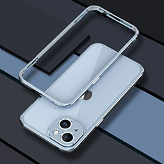 Coque Bumper Luxe Aluminum Metal Etui JZ1 pour Apple iPhone 14 Plus Bleu Ciel