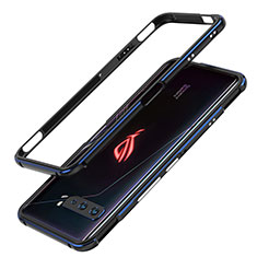 Coque Bumper Luxe Aluminum Metal Etui JZ1 pour Asus ROG Phone 3 Bleu et Noir
