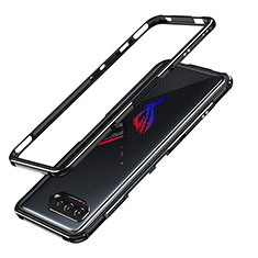 Coque Bumper Luxe Aluminum Metal Etui JZ1 pour Asus ROG Phone 5s Argent et Noir