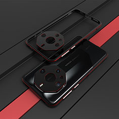 Coque Bumper Luxe Aluminum Metal Etui JZ1 pour Huawei Mate 60 RS Ultimate Rouge et Noir