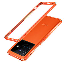 Coque Bumper Luxe Aluminum Metal Etui JZ1 pour Vivo X80 5G Orange