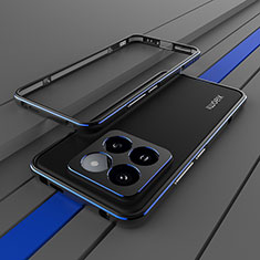 Coque Bumper Luxe Aluminum Metal Etui JZ2 pour Xiaomi Mi 14 Pro 5G Bleu et Noir