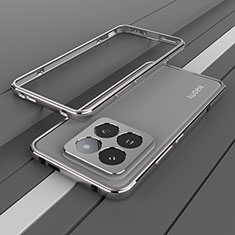 Coque Bumper Luxe Aluminum Metal Etui JZ2 pour Xiaomi Mi 14 Pro 5G Gris Fonce