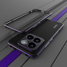 Coque Bumper Luxe Aluminum Metal Etui JZ2 pour Xiaomi Mi 14 Pro 5G Violet