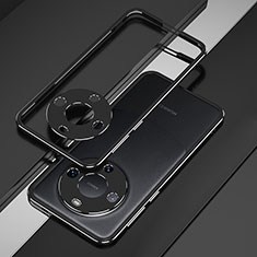 Coque Bumper Luxe Aluminum Metal Etui JZ4 pour Huawei Mate 60 Argent et Noir