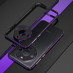 Coque Bumper Luxe Aluminum Metal Etui JZ4 pour Huawei Mate 60 Pro+ Plus Violet